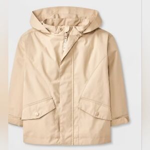 Kids Beige Hooded rain Jacket